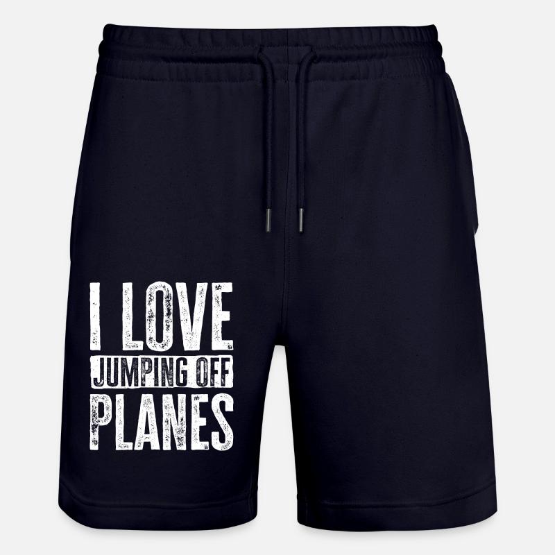 Fallschirmspringen Leidenschaft Design. Perfektes Adrenalin-Geschenk - Stanley/Stella Unisex Bio Joggingshorts Trainer - Dark navy