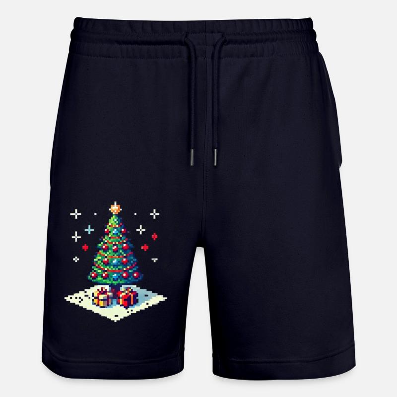 Arbre de Noël 8 bits - Short de jogging bio TRAINER Stanley/Stella unisexe - marine foncé
