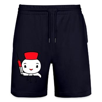 Ente Krankenschwester Arzt Spritze Krankenhaus süß - Stanley/Stella Unisex Bio Joggingshorts Trainer  - Dark navy - Vorne - Nik (191cm) & Marisol (170cm)