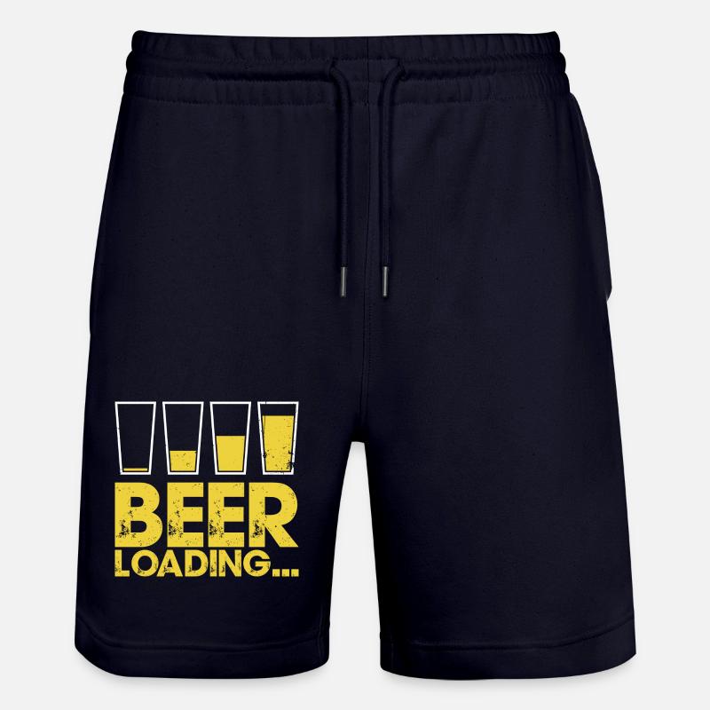 Beer Loading Distressed Typography - Stanley/Stella Trainer Unisex Organic Jogging Shorts - dark navy
