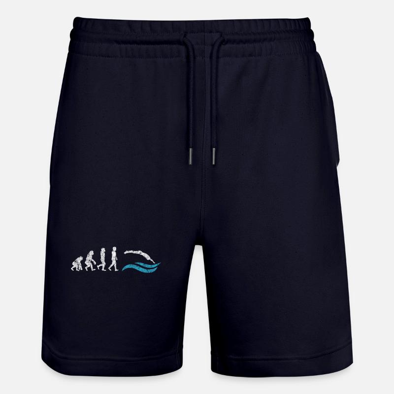 Schwimmer Evolution Affe Geschenk Sprung - Stanley/Stella Unisex Bio Joggingshorts Trainer  - Dark navy