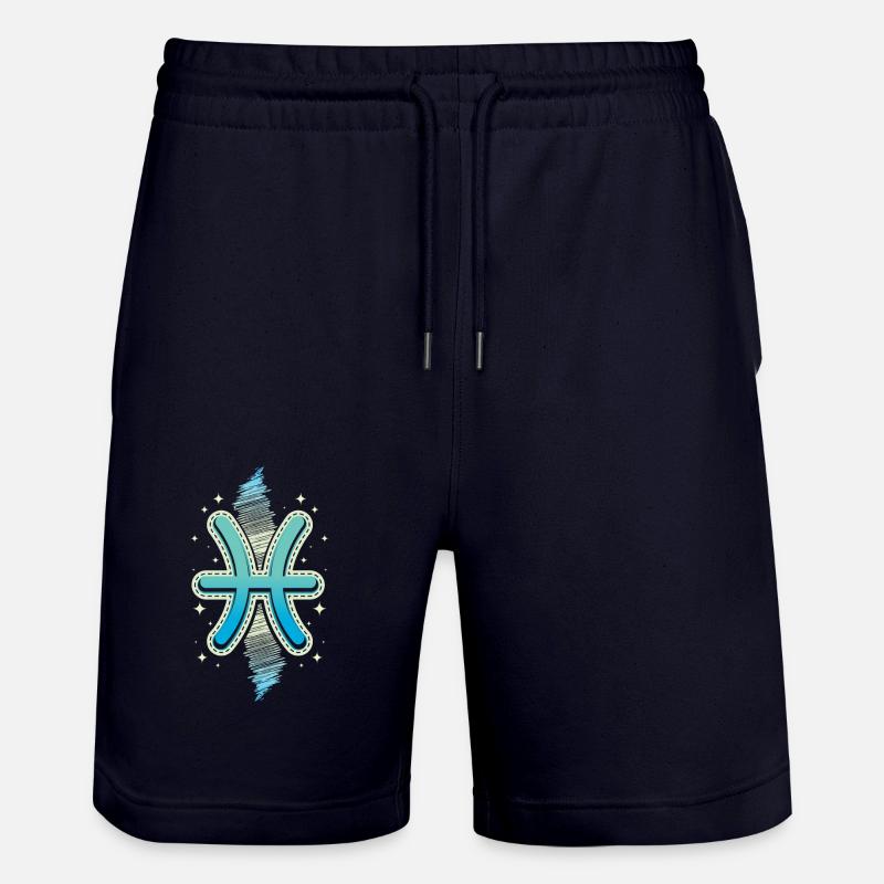 Poisson signe du zodiaque - Short de jogging bio TRAINER Stanley/Stella unisexe - marine foncé