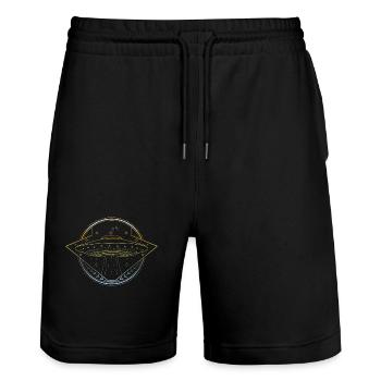Mot d'ovni - Short de jogging bio TRAINER Stanley/Stella unisexe - noir - Devant - Nik (191cm) & Marisol (170cm)