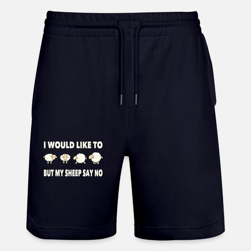 Schafe Spruch - Stanley/Stella Unisex Bio Joggingshorts Trainer  - Dark navy
