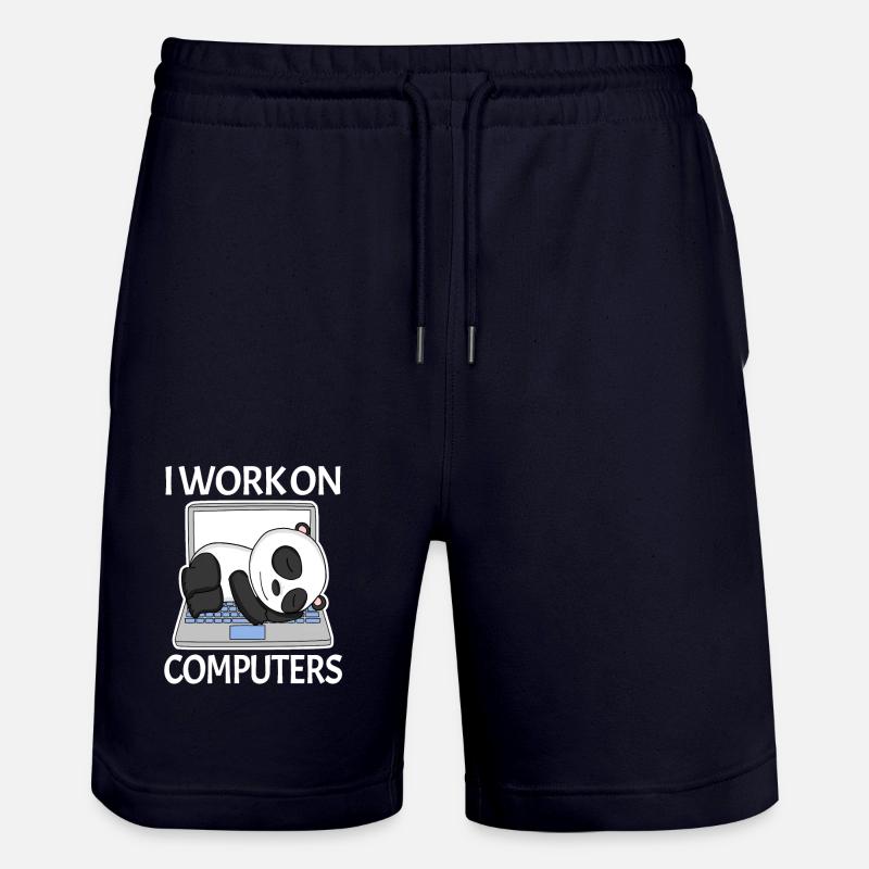 Computer Nerd Programmierer Herren Geschenk - Stanley/Stella Unisex Bio Joggingshorts Trainer - Dark navy