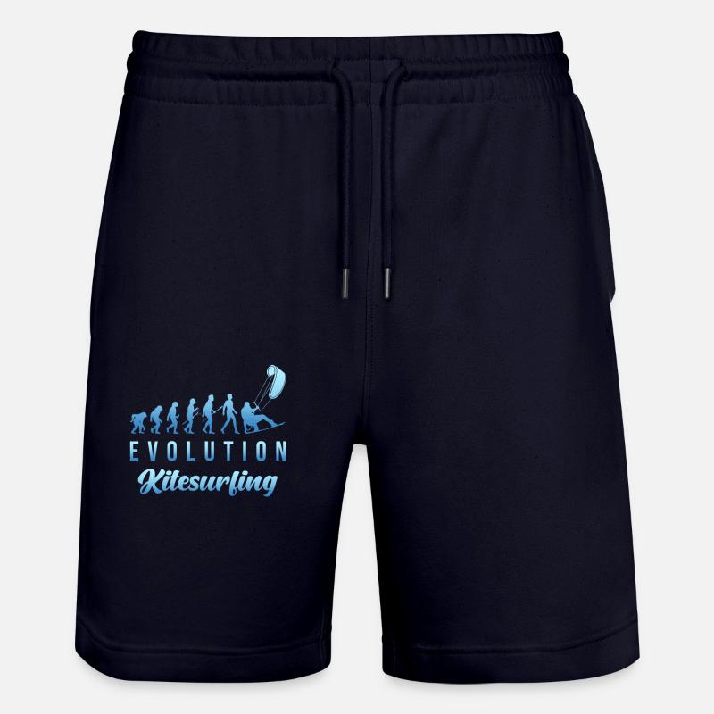 Kitesurfing Evolution - Stanley/Stella Trainer Unisex Organic Jogging Shorts - dark navy