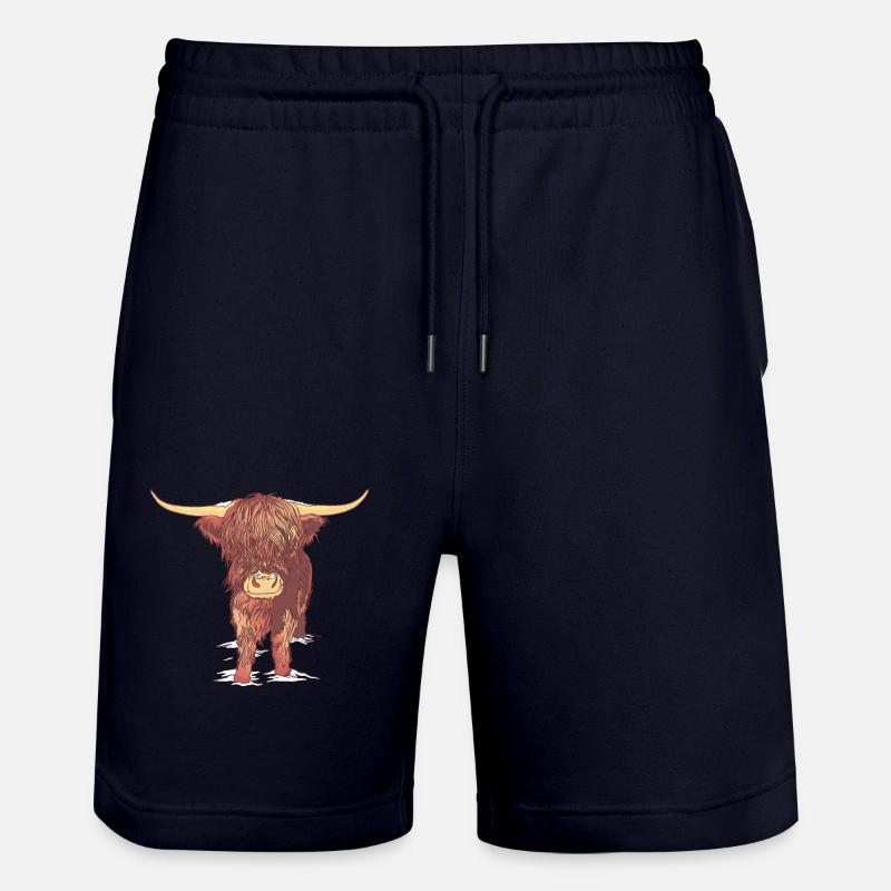 Vache écossaise Vache Bébé Veau - Short de jogging bio TRAINER Stanley/Stella unisexe - marine foncé