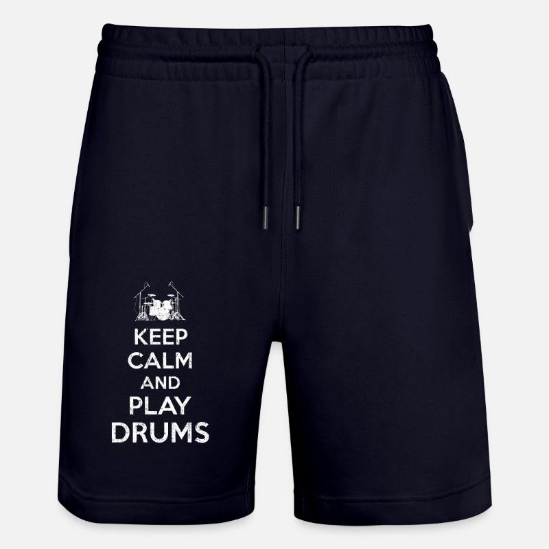 Keep Calm Drummer - Stanley/Stella Unisex Bio Joggingshorts Trainer  - Dark navy