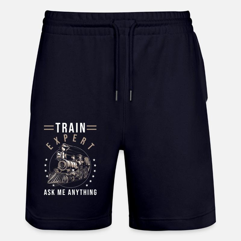 Zug Eisenbahn Geschenk - Stanley/Stella Unisex Bio Joggingshorts Trainer  - Dark navy