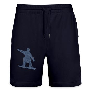 Snowboarder Geschenkideen Snowboard - Stanley/Stella Unisex Bio Joggingshorts Trainer  - Dark navy - Vorne - Nik (191cm) & Marisol (170cm)