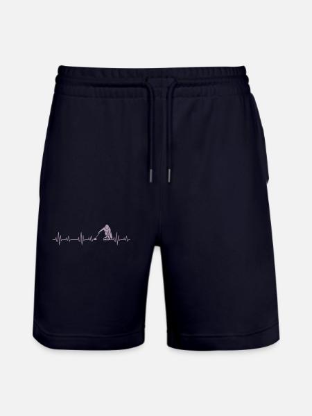 Idées cadeaux Curling Heartbeat - Short de jogging bio TRAINER Stanley/Stella unisexe - marine foncé
