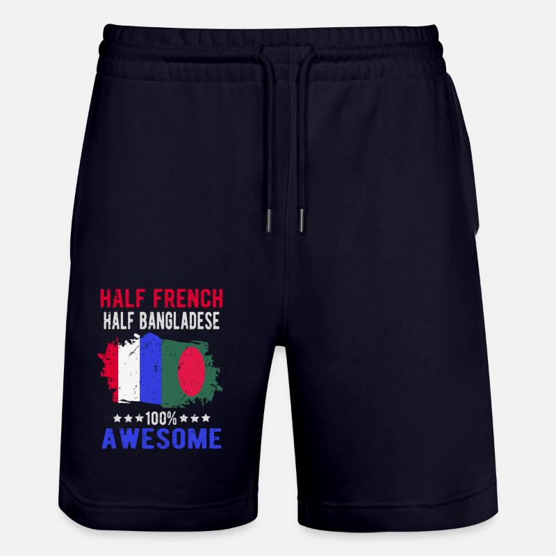 Moitié Français moitié bangladais - Short de jogging bio TRAINER Stanley/Stella unisexe - marine foncé