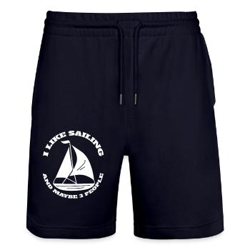 Voilier Marin Capitaine Voilier Voile Voile - Short de jogging bio TRAINER Stanley/Stella unisexe - marine foncé - Devant - Nik (191cm) & Marisol (170cm)