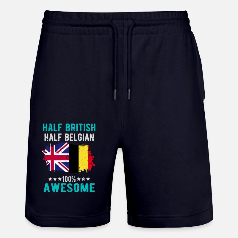 Moitié britannique moitié belge - Short de jogging bio TRAINER Stanley/Stella unisexe - marine foncé