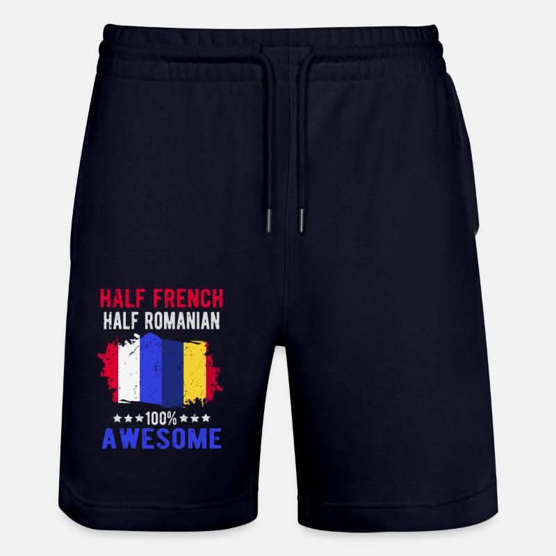 Moitié Français moitié roumain - Short de jogging bio TRAINER Stanley/Stella unisexe - marine foncé