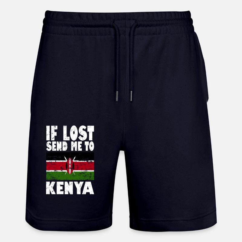 Drapeau du Kenya - Short de jogging bio TRAINER Stanley/Stella unisexe - marine foncé