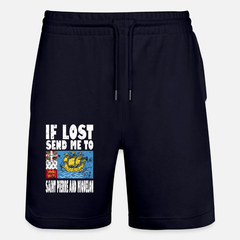 Drapeau saint-Pierre-et-Miquelon - Short de jogging bio TRAINER Stanley/Stella unisexe - marine foncé