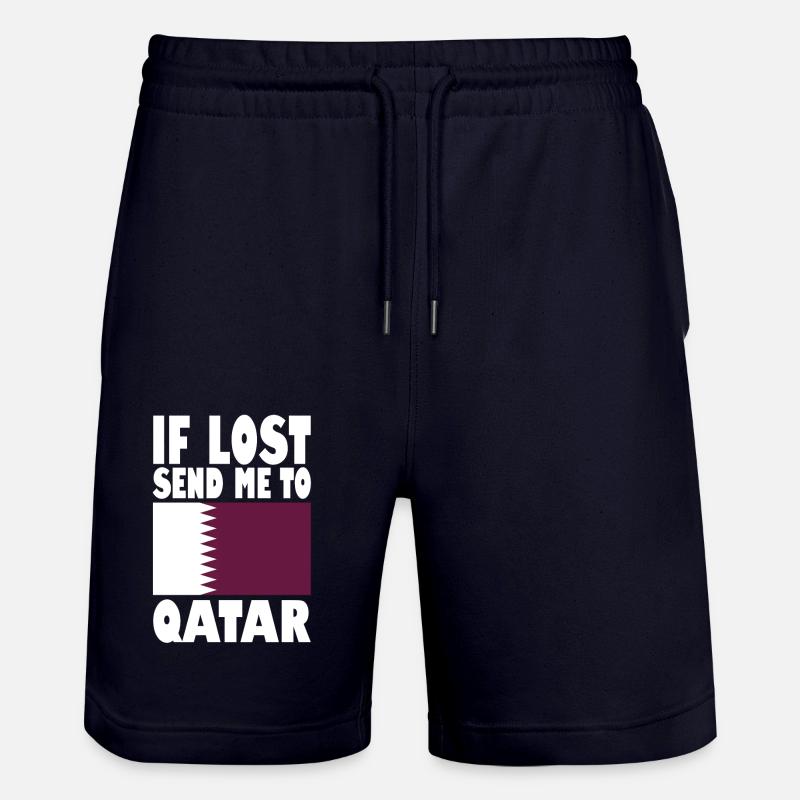 Slogan du drapeau du Qatar - Short de jogging bio TRAINER Stanley/Stella unisexe - marine foncé