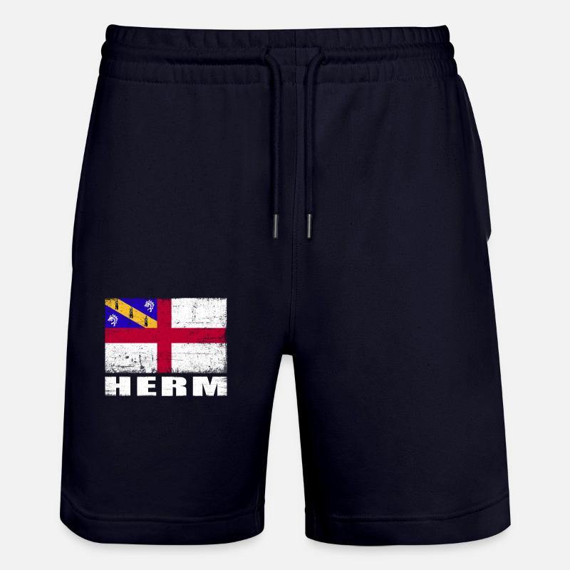 Drapeau Herm Grunge Drapeau Herm - Short de jogging bio TRAINER Stanley/Stella unisexe - marine foncé