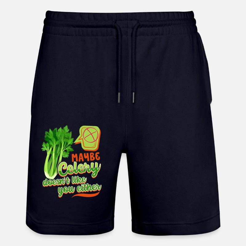 Céleri, dicton drôle, Céleri-Ne-vous-aime-pas - Short de jogging bio TRAINER Stanley/Stella unisexe - marine foncé