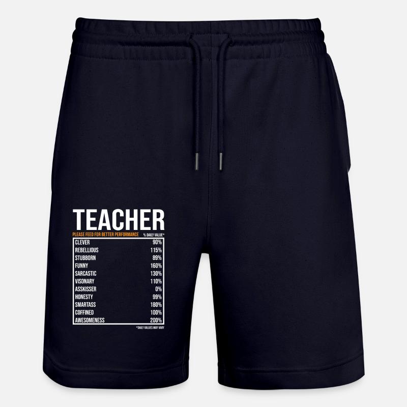 Enseignant Enseignant Drôle Cadeau - Short de jogging bio TRAINER Stanley/Stella unisexe - marine foncé