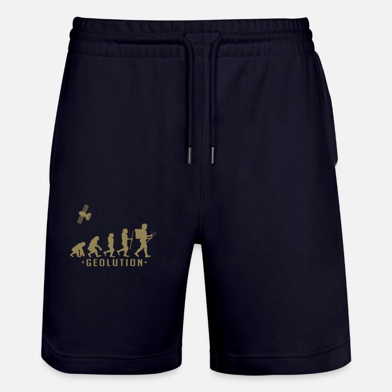 Geocaching evolution Shirt Geolution - Stanley/Stella Trainer Unisex Organic Jogging Shorts - dark navy