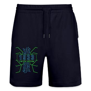 Geburtstag 1933 Gaming Limited Edition Gamer - Stanley/Stella Unisex Bio Joggingshorts Trainer  - Dark navy - Vorne - Nik (191cm) & Marisol (170cm)