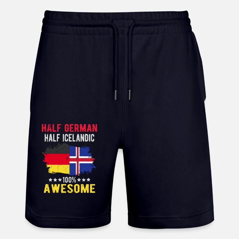 Halb Deutsch Halb Isländer - Stanley/Stella Unisex Bio Joggingshorts Trainer - Dark navy