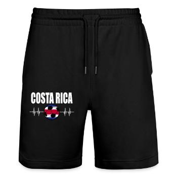 Costa Rica Fußball - Stanley/Stella Unisex Bio Joggingshorts Trainer  - Schwarz - Vorne - Nik (191cm) & Marisol (170cm)