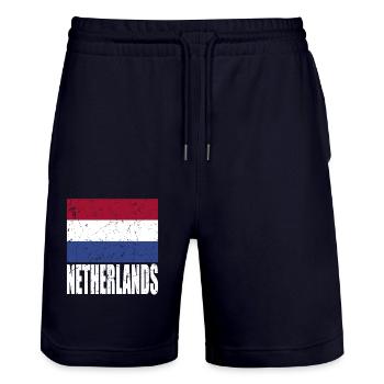 Drapeau des Pays-Bas - Short de jogging bio TRAINER Stanley/Stella unisexe - marine foncé - Devant - Nik (191cm) & Marisol (170cm)