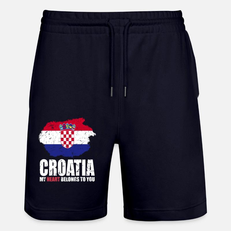 Drapeau de la Croatie - Short de jogging bio TRAINER Stanley/Stella unisexe - marine foncé