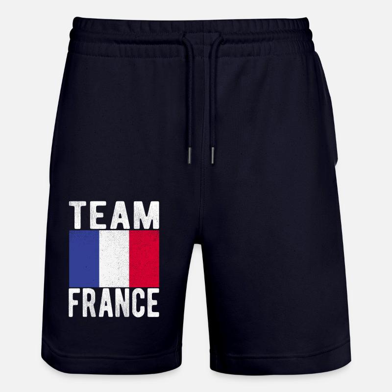 Français drapeau - Short de jogging bio TRAINER Stanley/Stella unisexe - marine foncé