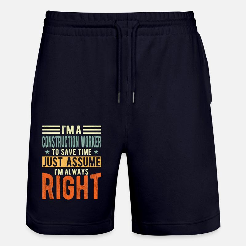 Ouvrier du bâtiment - Short de jogging bio TRAINER Stanley/Stella unisexe - marine foncé