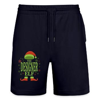 Designer Weihnachtself - Stanley/Stella Unisex Bio Joggingshorts Trainer  - Dark navy - Vorne - Nik (191cm) & Marisol (170cm)