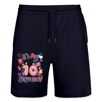Es Ist Mein 10 Geburtstag Eagle 4. Juli - Stanley/Stella Unisex Bio Joggingshorts Trainer  - Dark navy - Vorne - Nik (191cm) & Marisol (170cm)