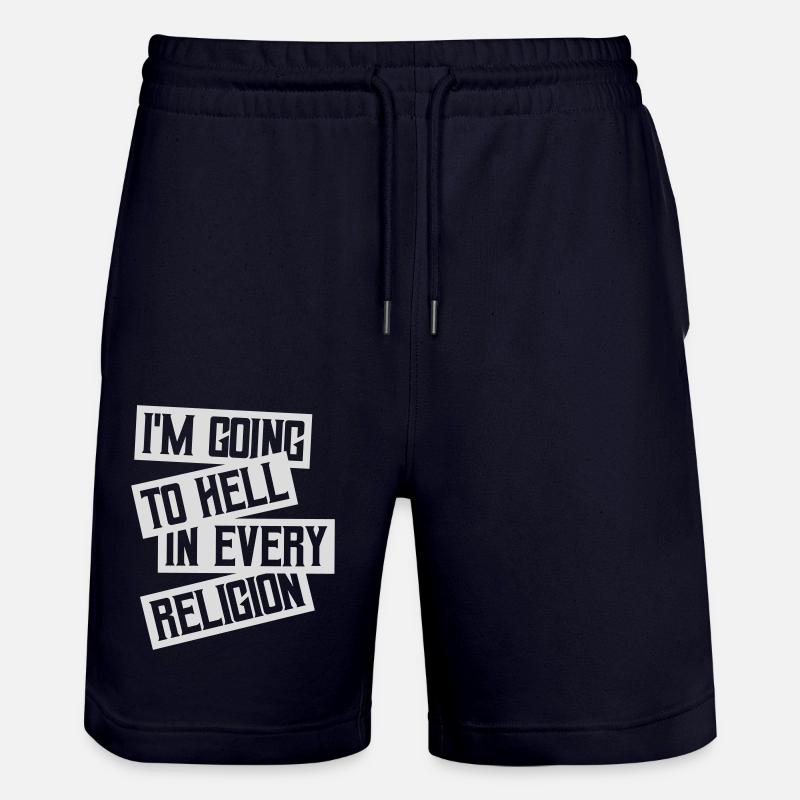 in going to hell - Stanley/Stella Trainer Unisex Organic Jogging Shorts - dark navy