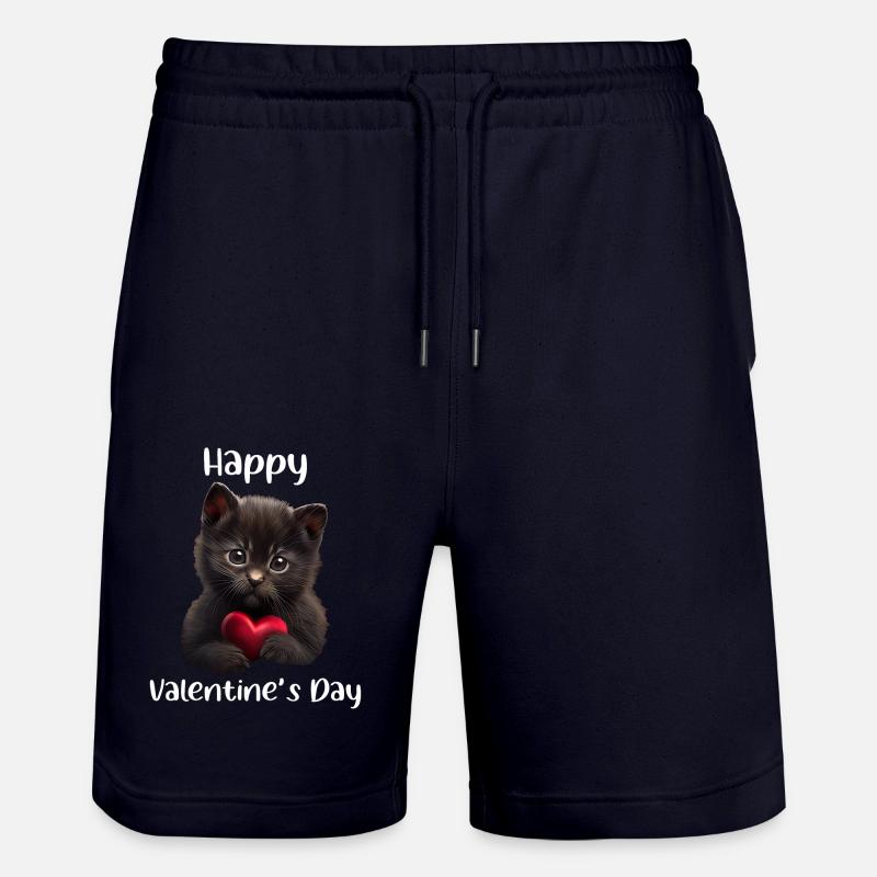 Chat de la Saint-Valentin - Short de jogging bio TRAINER Stanley/Stella unisexe - marine foncé