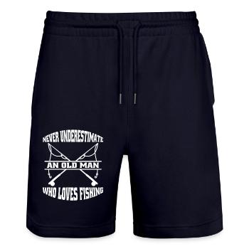 Fishing Fishing Hooks Fishing Fishing - Stanley/Stella Trainer Unisex Organic Jogging Shorts - dark navy - Front - Nik (191cm) & Marisol (170cm)
