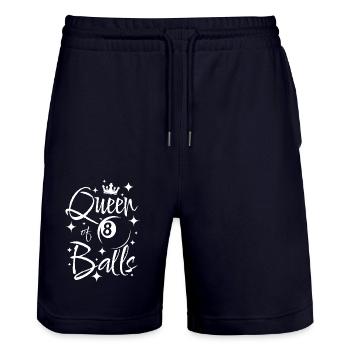 Pool billard queen of 8 balls - Stanley/Stella Unisex Bio Joggingshorts Trainer  - Dark navy - Vorne - Nik (191cm) & Marisol (170cm)
