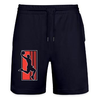 Basketball Basketballer - Stanley/Stella Unisex Bio Joggingshorts Trainer  - Dark navy - Vorne - Nik (191cm) & Marisol (170cm)