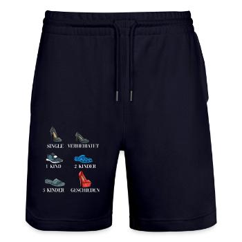 Leben einer Frau Single Verheiratet Geschieden - Stanley/Stella Unisex Bio Joggingshorts Trainer  - Dark navy - Vorne - Nik (191cm) & Marisol (170cm)