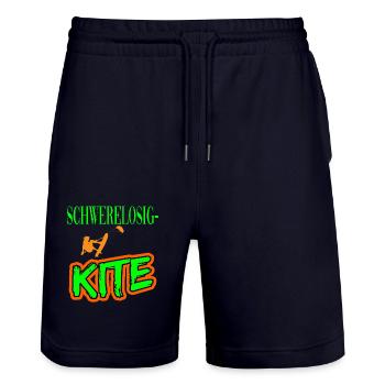 Schwerelosigkeit Kitesurfen Kiten für Kiter - Stanley/Stella Unisex Bio Joggingshorts Trainer  - Dark navy - Vorne - Nik (191cm) & Marisol (170cm)