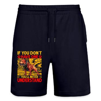 If you don't have one you'll never understand - Stanley/Stella Trainer Unisex Organic Jogging Shorts - dark navy - Front - Nik (191cm) & Marisol (170cm)