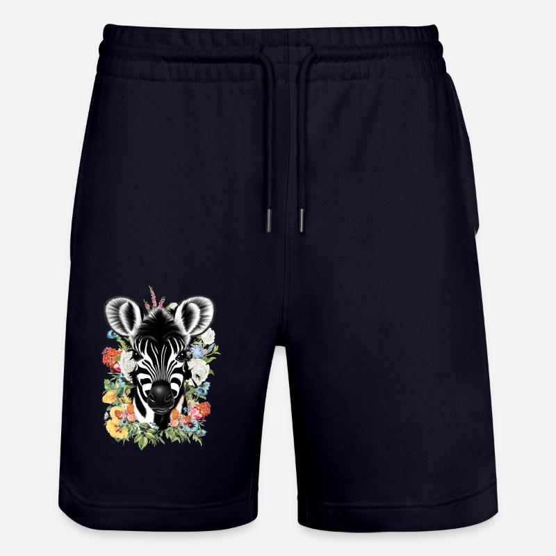 Fleurs de zèbre - Short de jogging bio TRAINER Stanley/Stella unisexe - marine foncé