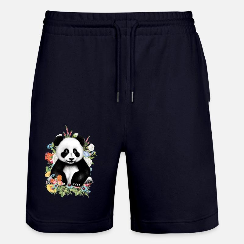 Fleurs de panda - Short de jogging bio TRAINER Stanley/Stella unisexe - marine foncé