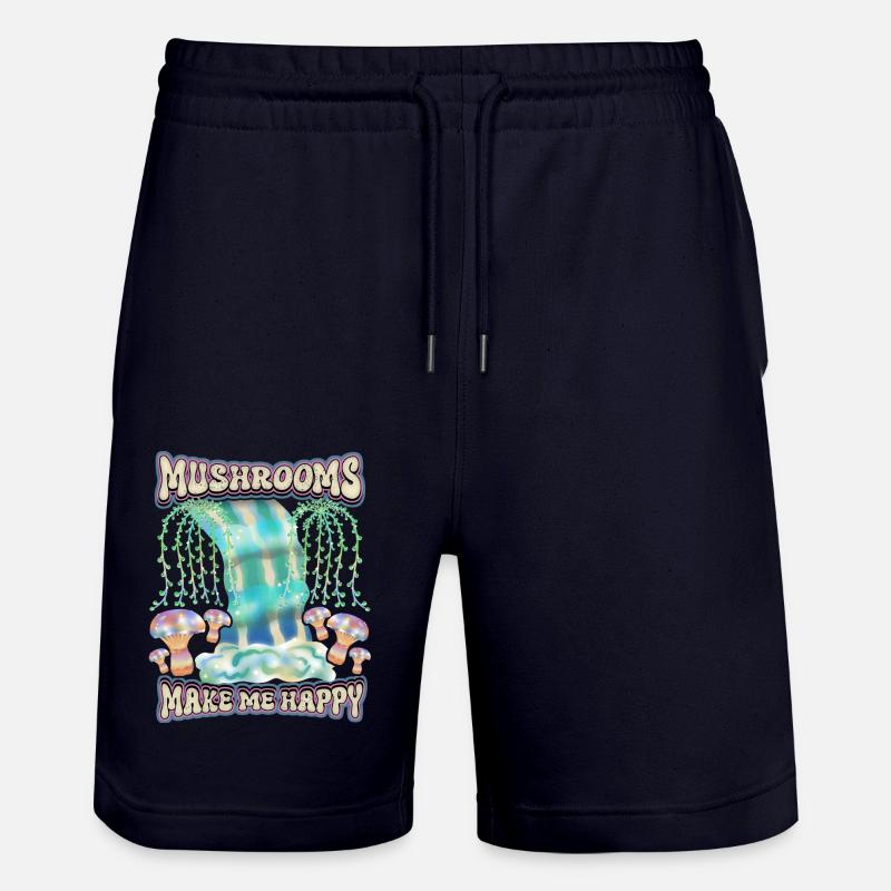 Champignons Magiques, Champignons Psychédéliques Surréalisme - Short de jogging bio TRAINER Stanley/Stella unisexe - marine foncé