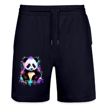 Panda - Stanley/Stella Unisex Bio Joggingshorts Trainer  - Dark navy - Vorne - Nik (191cm) & Marisol (170cm)