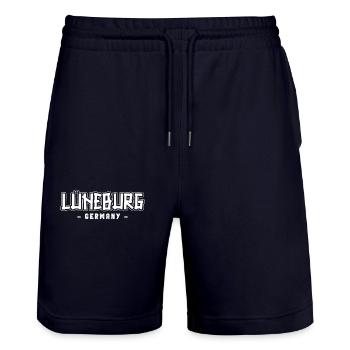 Lüneburgerin Lüneburger Lüneburg - Short de jogging bio TRAINER Stanley/Stella unisexe - marine foncé - Devant - Nik (191cm) & Marisol (170cm)