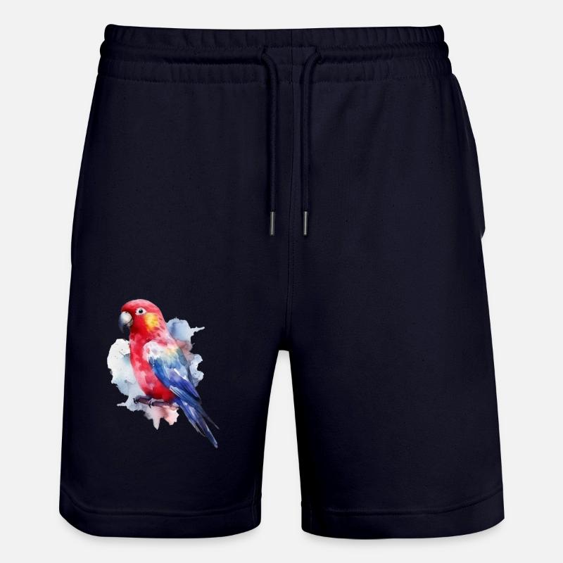 Perroquet à l’aquarelle - Short de jogging bio TRAINER Stanley/Stella unisexe - marine foncé