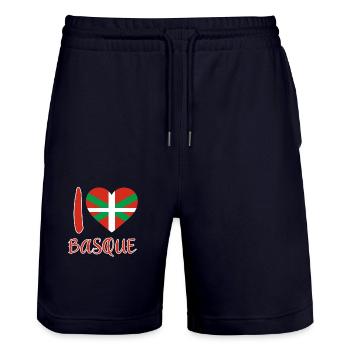 Pays Basque Drapeau Basque - Short de jogging bio TRAINER Stanley/Stella unisexe - marine foncé - Devant - Nik (191cm) & Marisol (170cm)